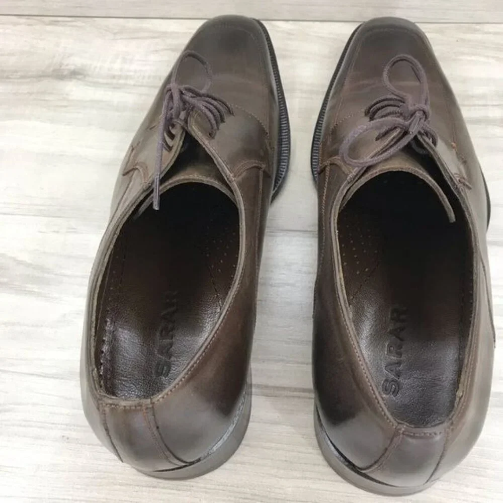 Sarar Dress Shoes Men's EU 44 Brown Leather Derby Oxford Lace Up